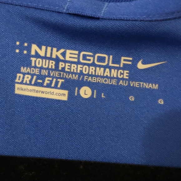 NIKE GOLF DRI-FIT MEN’S COLLARED BLUE SHIRT - L - Picture 3 of 4